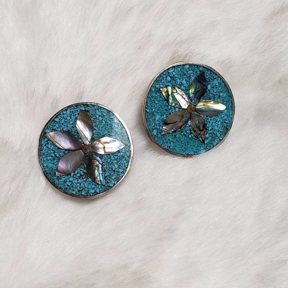 Silver Mexico Alpaca Clip Earrings